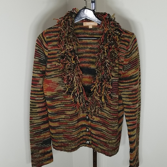 Ellen Tracy Sweaters - Vintage Ellen Tracy Fringed Animal Print Sweater/Jacket Size  L